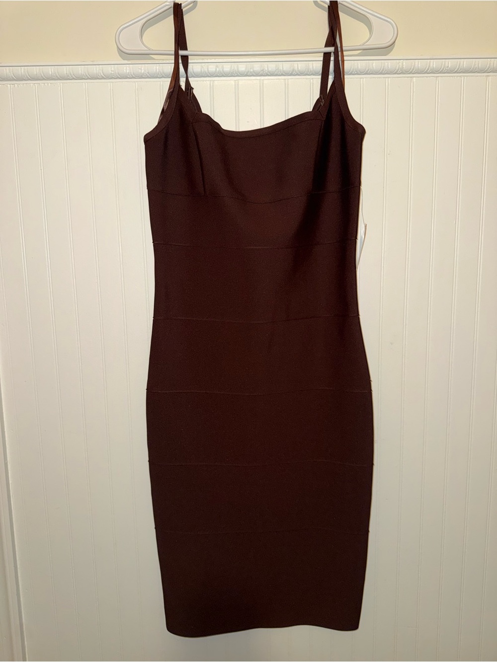 Windsor Deep Brown Midi Bodycon Dress NWT